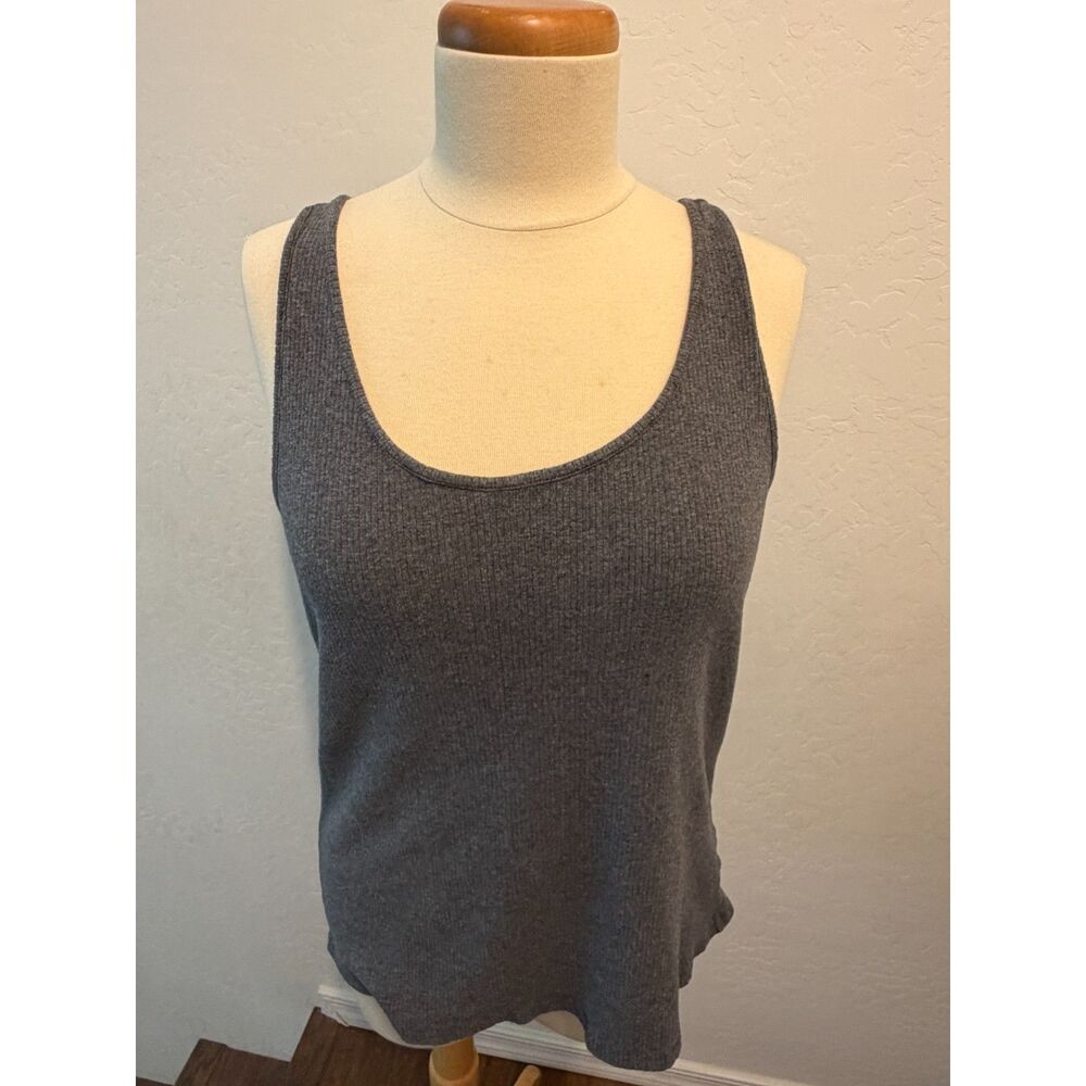 APT. 9 Essentials Ribbed Tank Top, Size Large Charcoal Gray